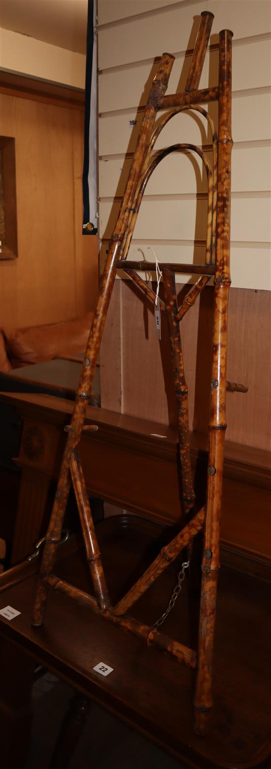 A Victorian bamboo easel, W.43cm H.115cm